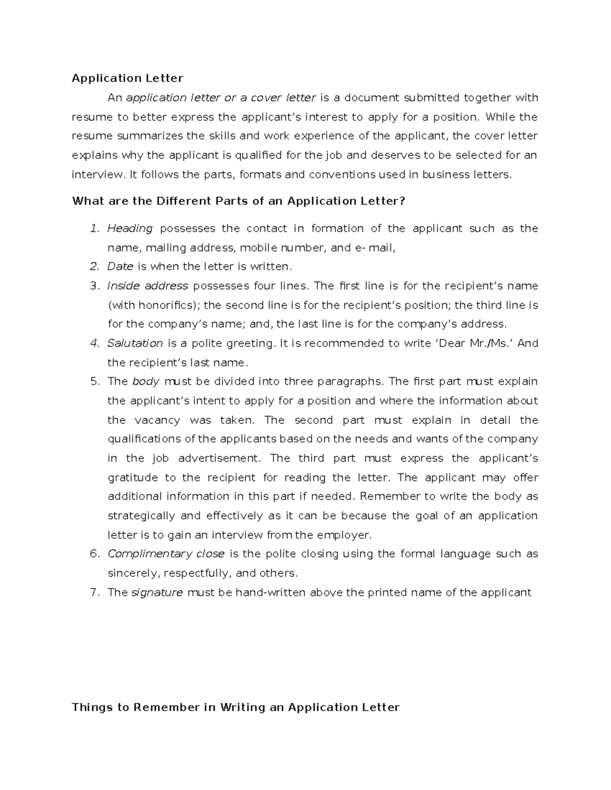 Application Letter FOR Modular Students - Application Letter An ...