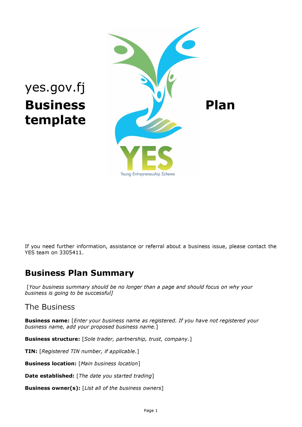 aus gov business plan template