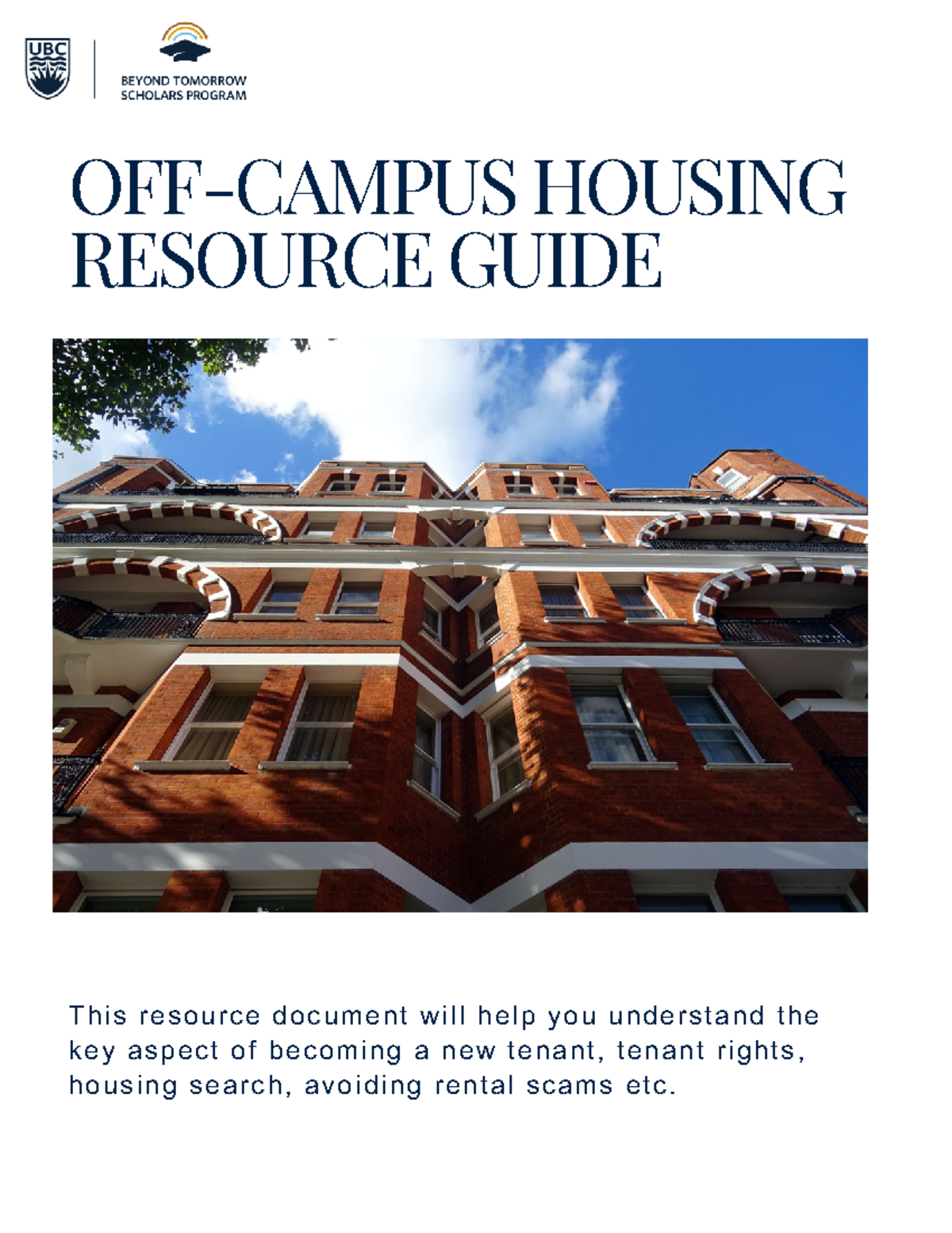 Living OffCampus Vancouver Guide This resource document will help