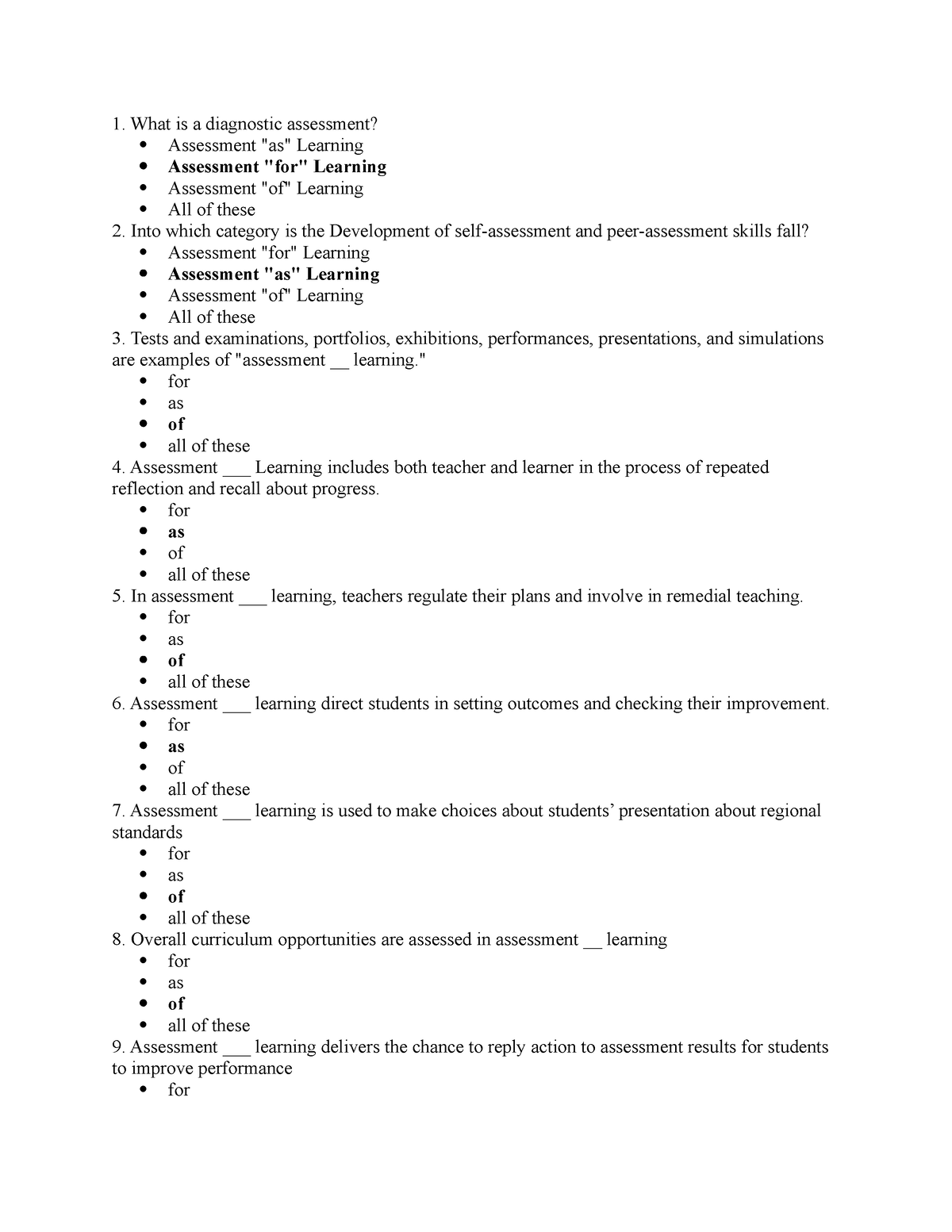 Prelim EXAM IN ASS Learning 1 arranged - Bachelor of Secondary ...