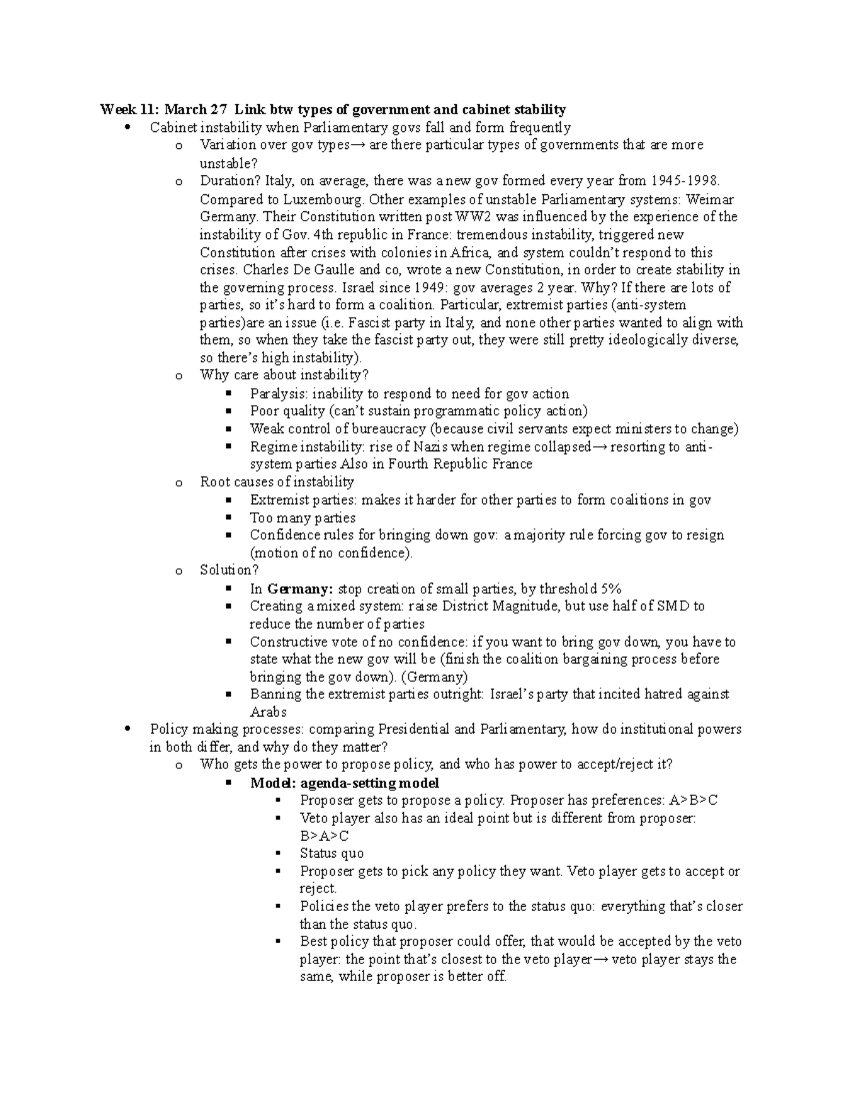 Comparative Politics - Week 11: March 27 Link Btw Types Of Government ...