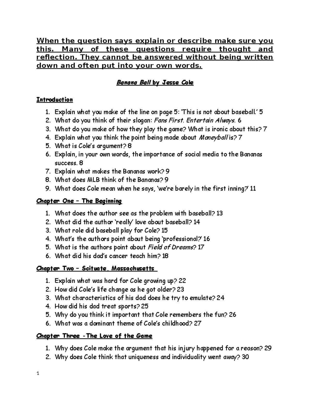 Banana Ball by Jesse Cole5 When the question says explain or