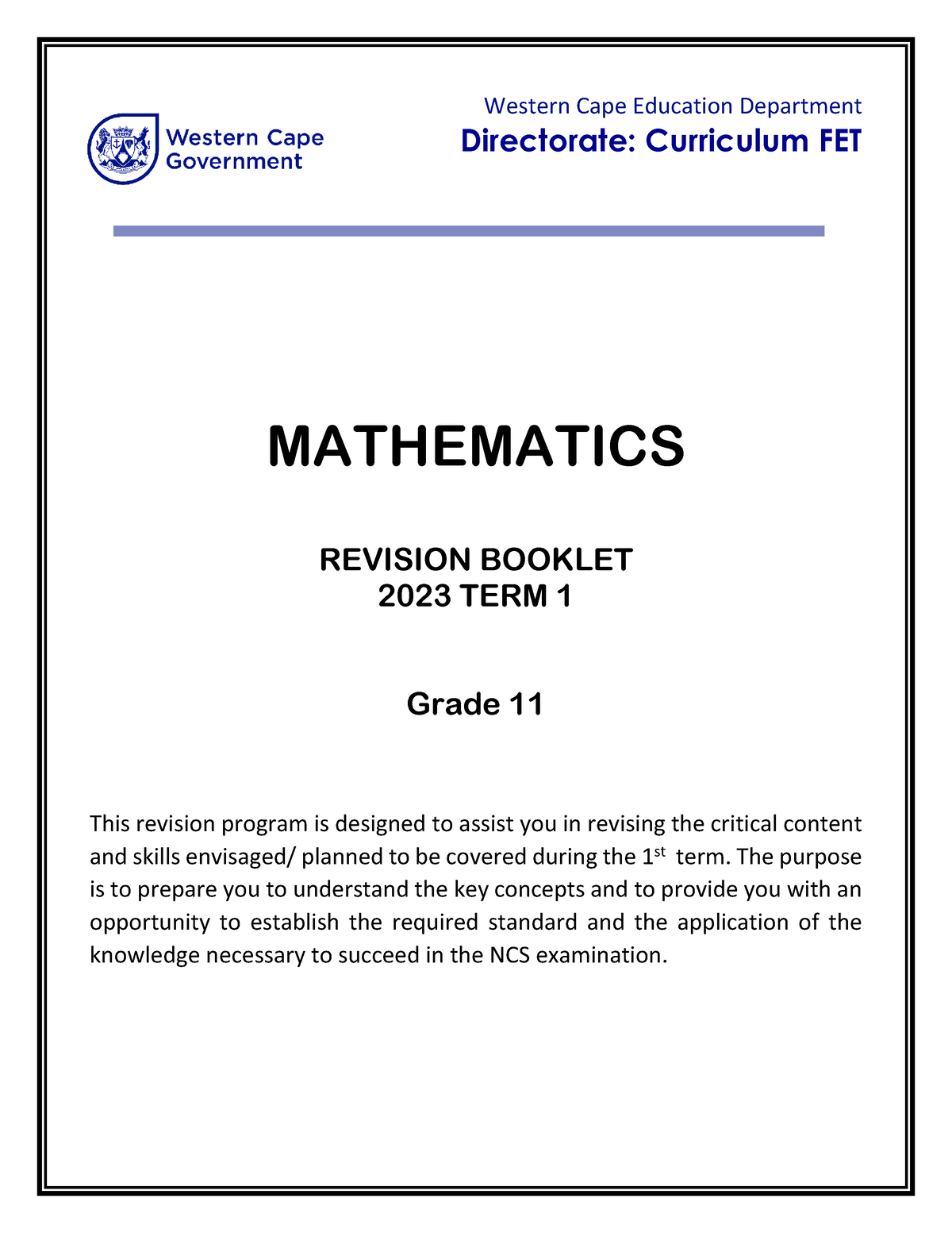 grade 11 assignment term 1 2023