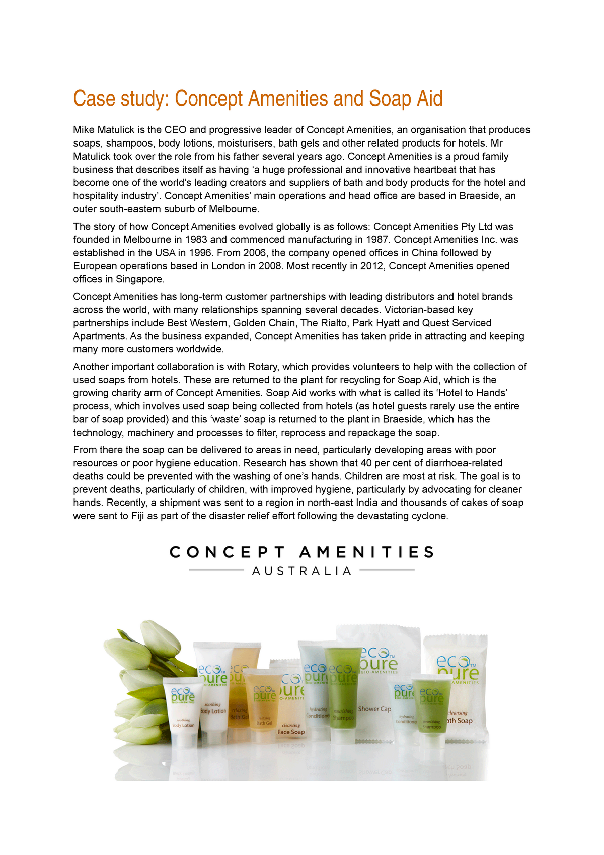 Eco Pure Guest Amenities by Concept Amenities - CONCEPT AMENITIES