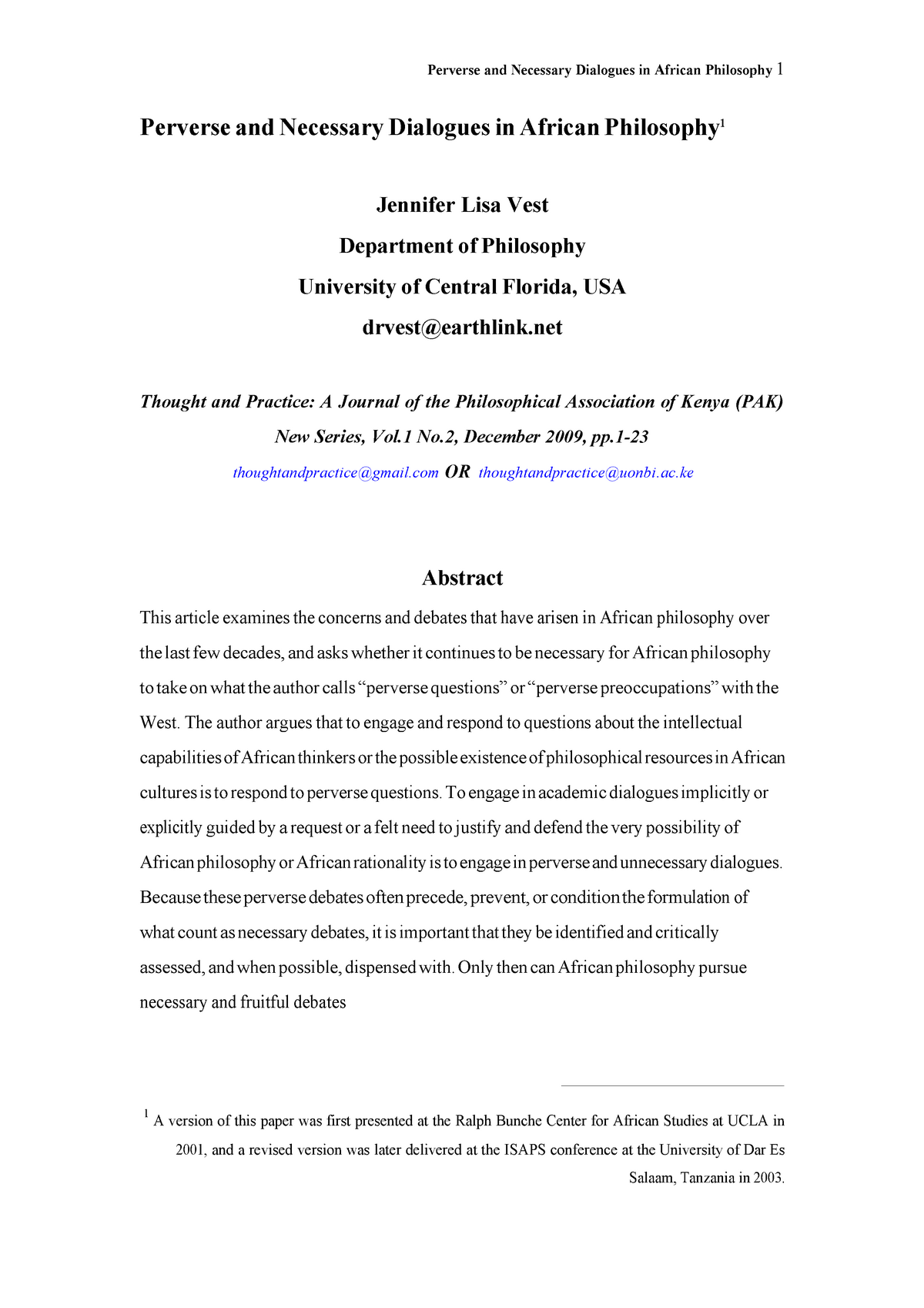 Perverse and Necessary Dialogues in African Philosophy by Jennifer Lisa ...