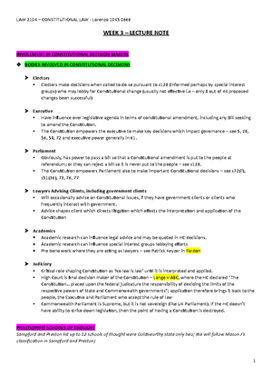 Constitutional Law 2 Notes - CONSTITUTIONAL LAW 2 NOTES (EDITH COWAN ...