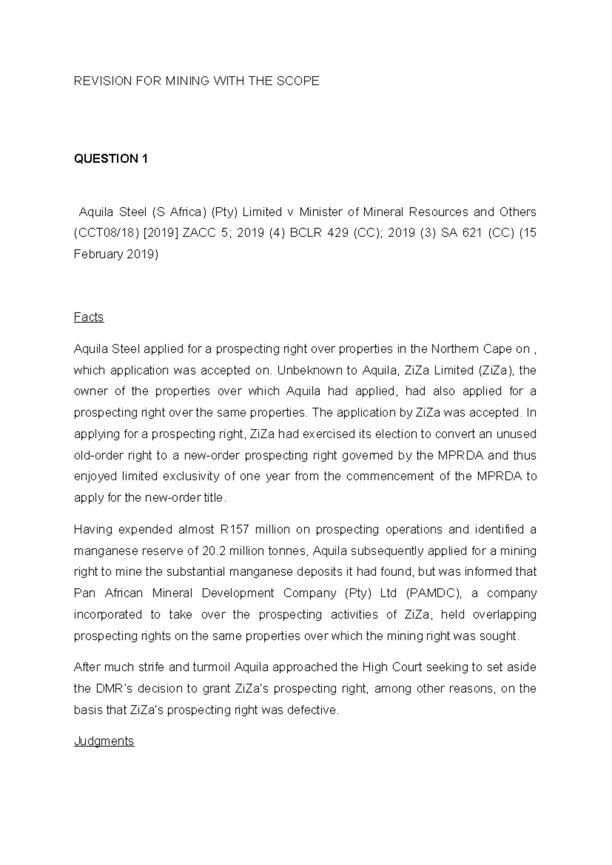 Revision FOR Mining WITH THE Scope - REVISION FOR MINING WITH THE SCOPE ...