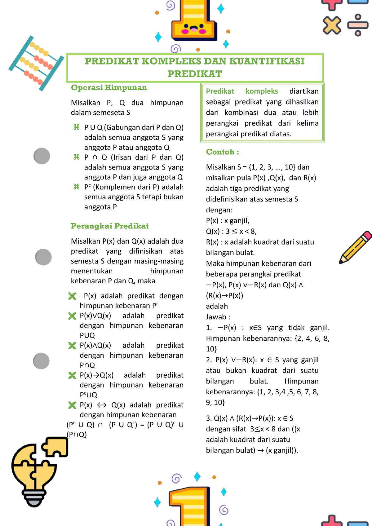 Predikat Kompleks DAN Kuantifikasi Predikat - PREDIKAT KOMPLEKS DAN ...