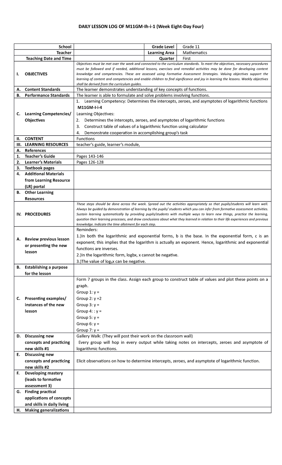 GM I-36 - It's just a lecture note - DAILY LESSON LOG OF M11GM-Ih-i-1 ...