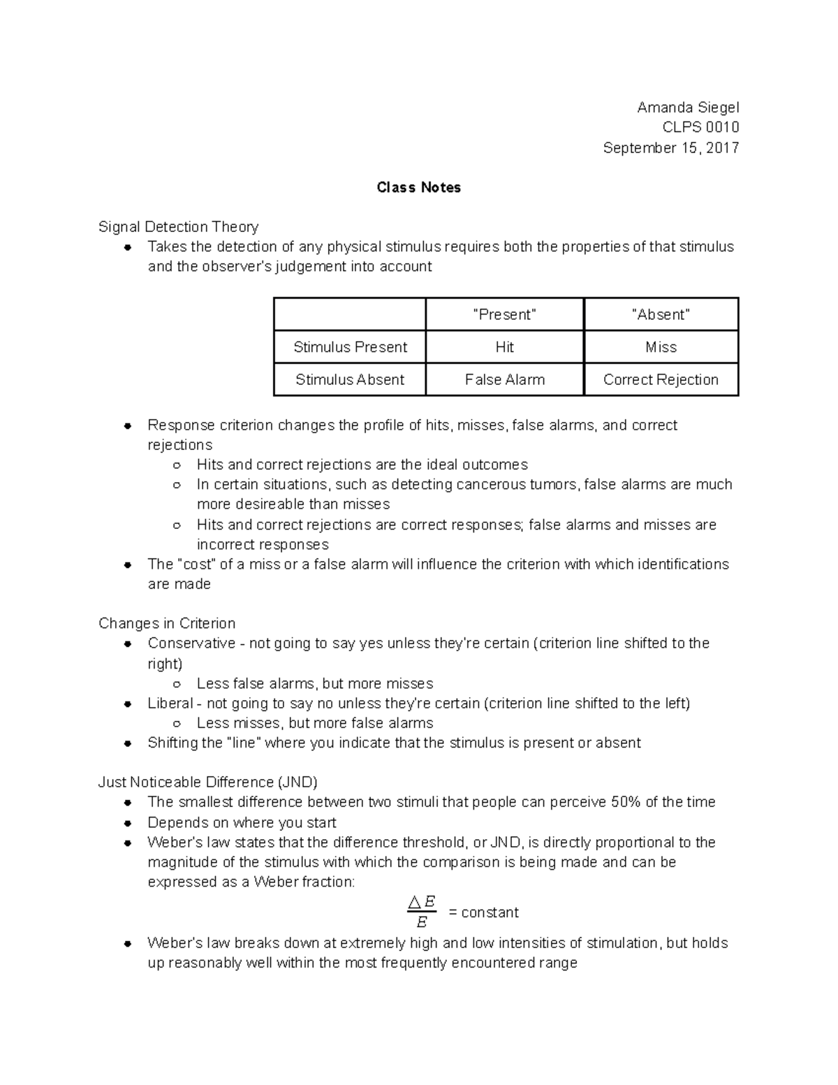 9/15 - Class Notes - Professors Elena Festa, Sheila Blumstein, & Bill ...