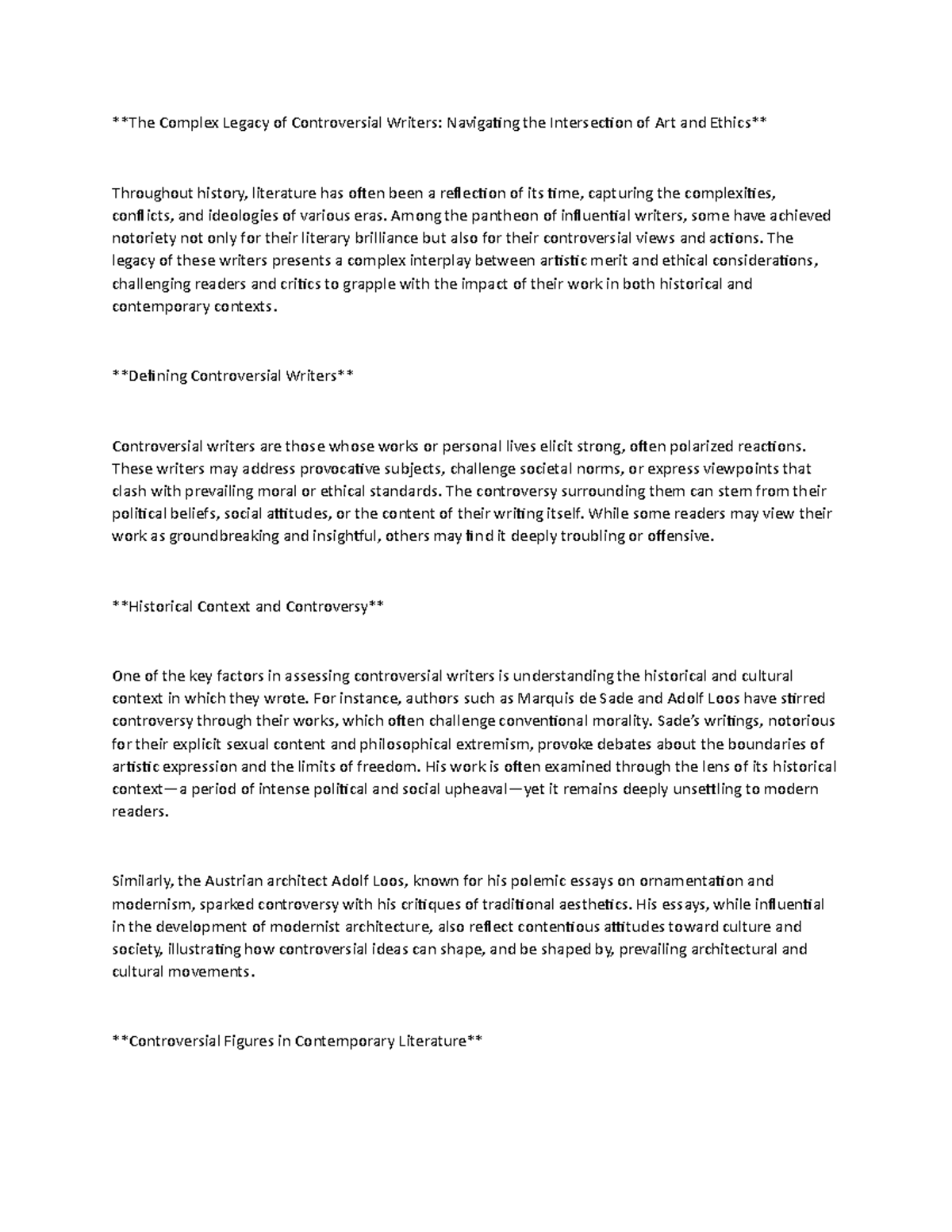 The Complex Legacy of Controversial Writers - Among the pantheon of ...