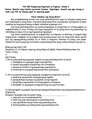 Phil Iri-English GST for Grade 4 - Screening Test, Grade 4 Read each ...
