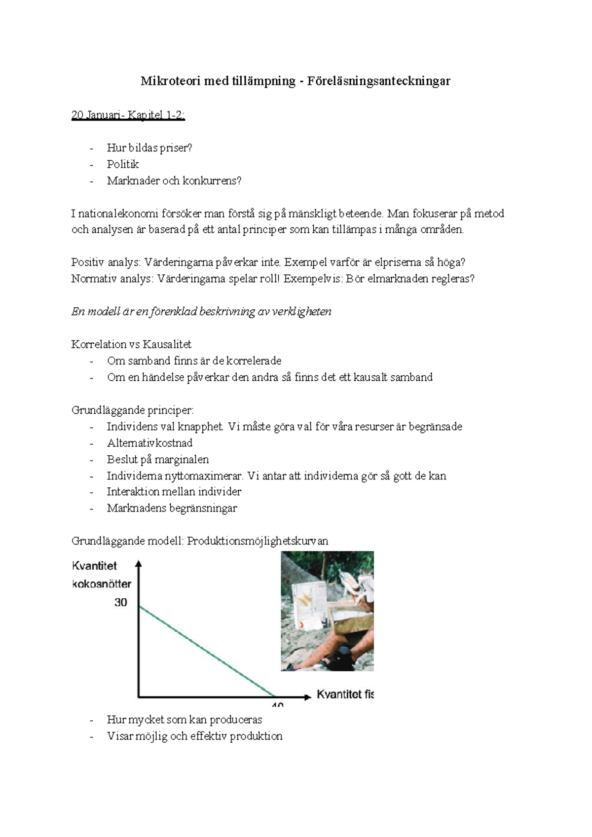 Mikroteori Föreläsningsanteckningar - Mikroteori Med Tillämpning ...