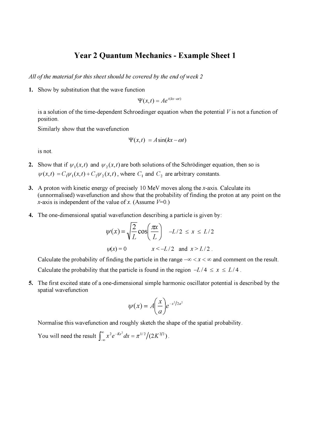 Seminar Assignments Problem Sheet 1 4 Questions And Solutions Studocu