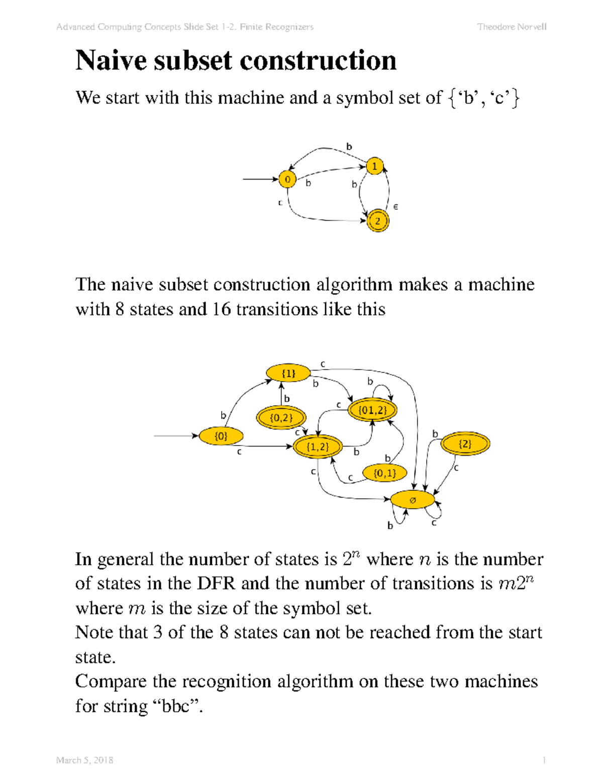 Acce notes 1 2 examples - Naive subset construction We start with this ...