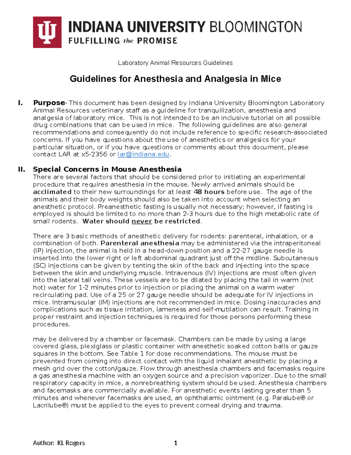 Guidelines for Anesthesia and Analgesia in Mice Final - Laboratory ...