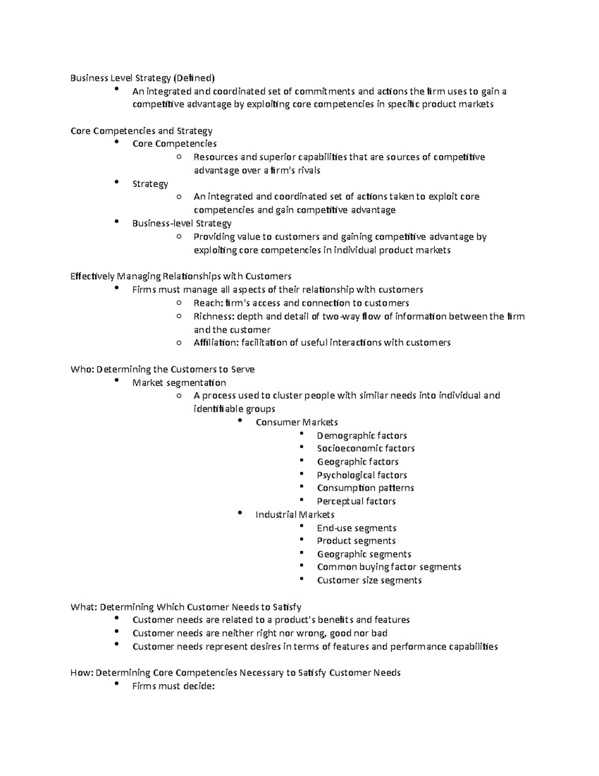 Mgmt 493 - Chapter 4 - Lecture Notes 4 - Business Level Strategy ...