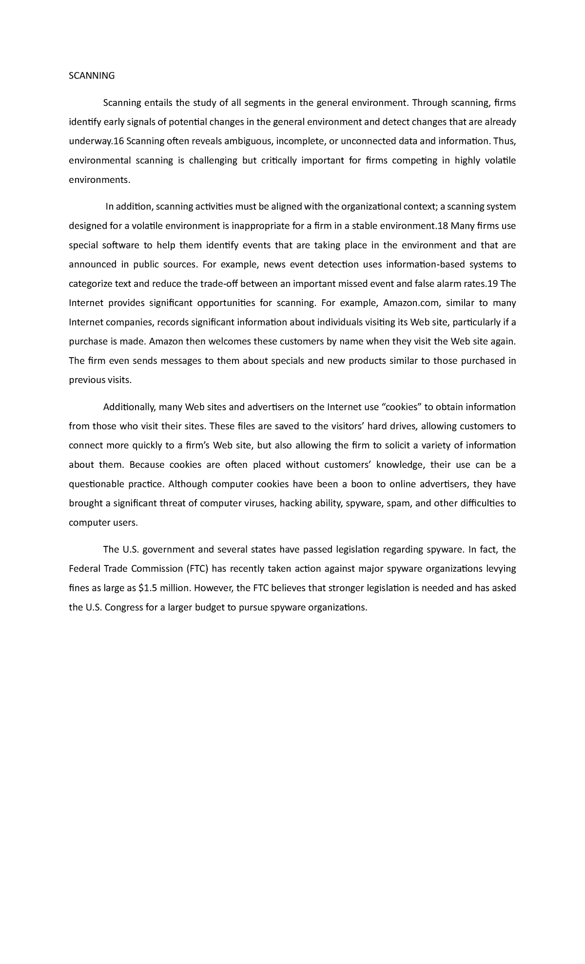 Scanning - ........................ - SCANNING Scanning entails the ...