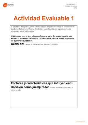 ACT Guiada 1 Evaluable- Análisis DEL CASO Daniel Sancho - Actividad ...