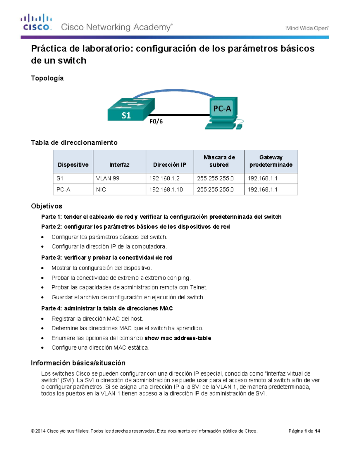 2.1.1.6 Lab - Configuring Basic Switch Settings - Práctica De ...