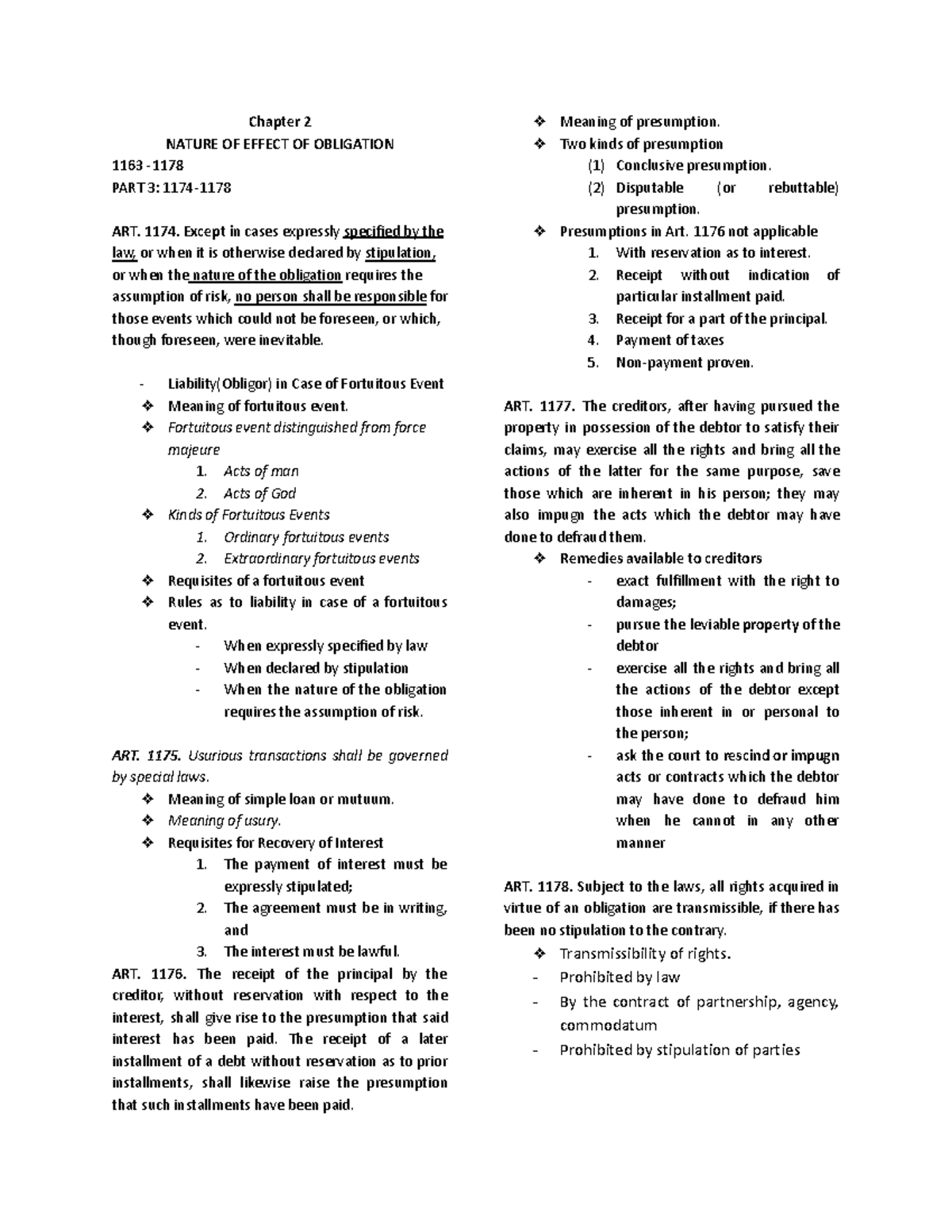 CHAP 2 PART 3 BLAW - Chapter 2 NATURE OF EFFECT OF OBLIGATION 1163 ...