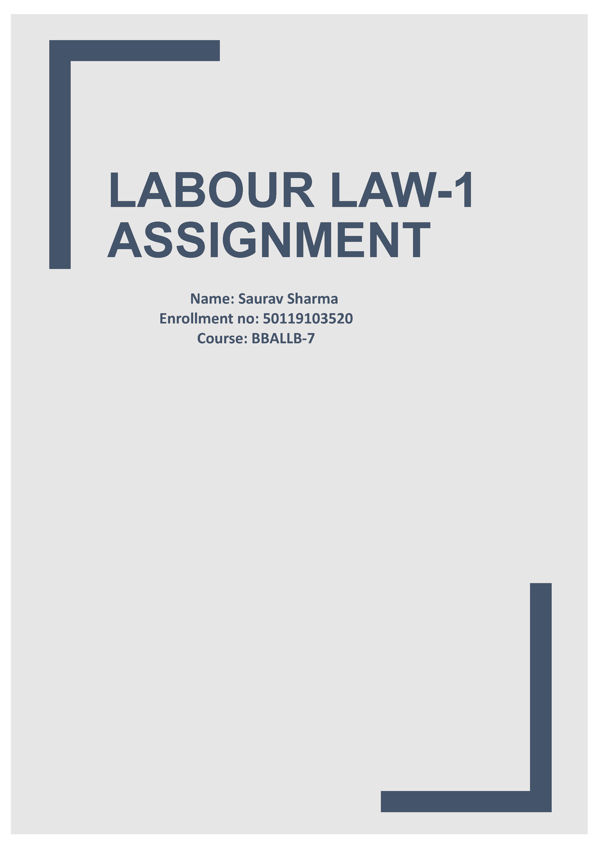 labour law assignment pdf