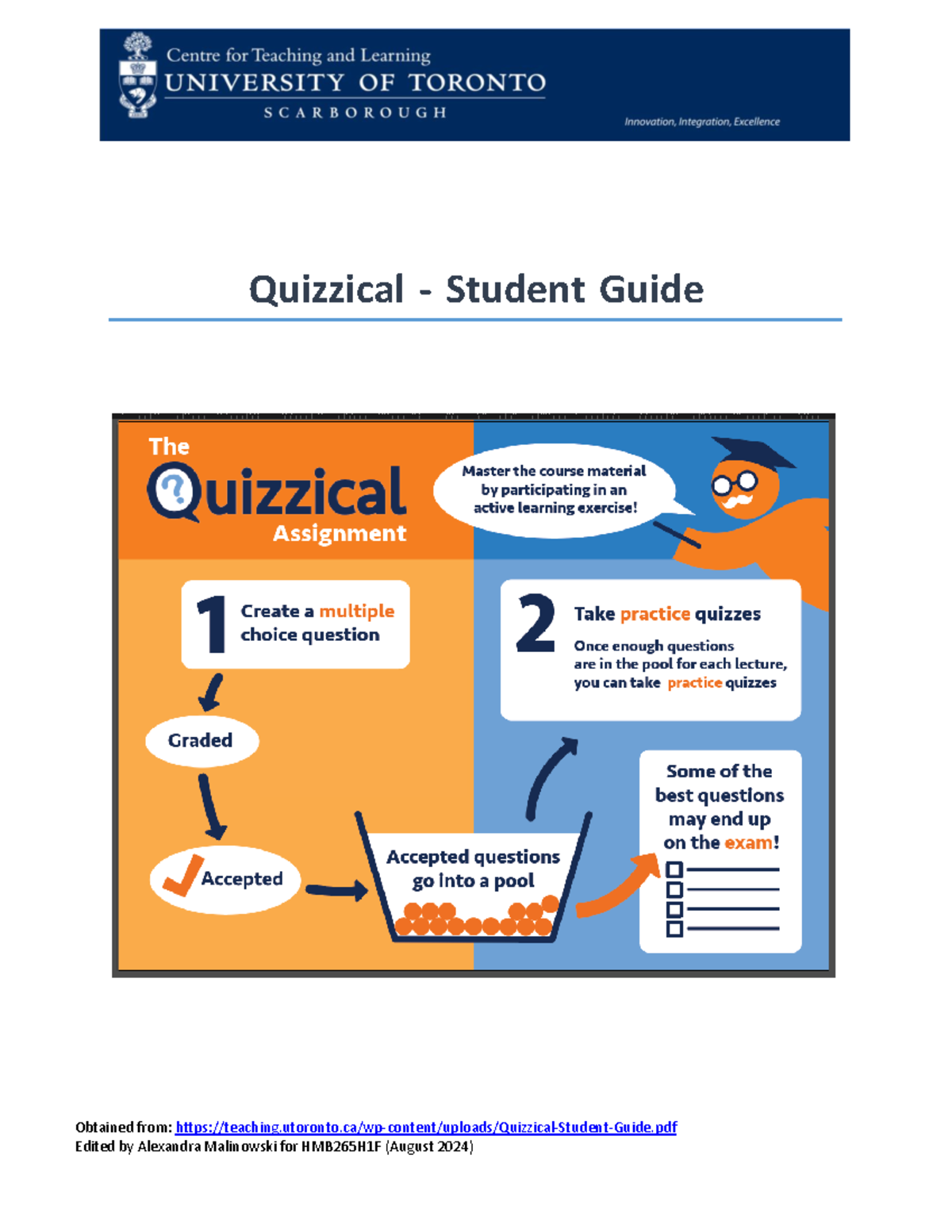 Quizzical Student Guide 2024 - Obtained from: - Studocu