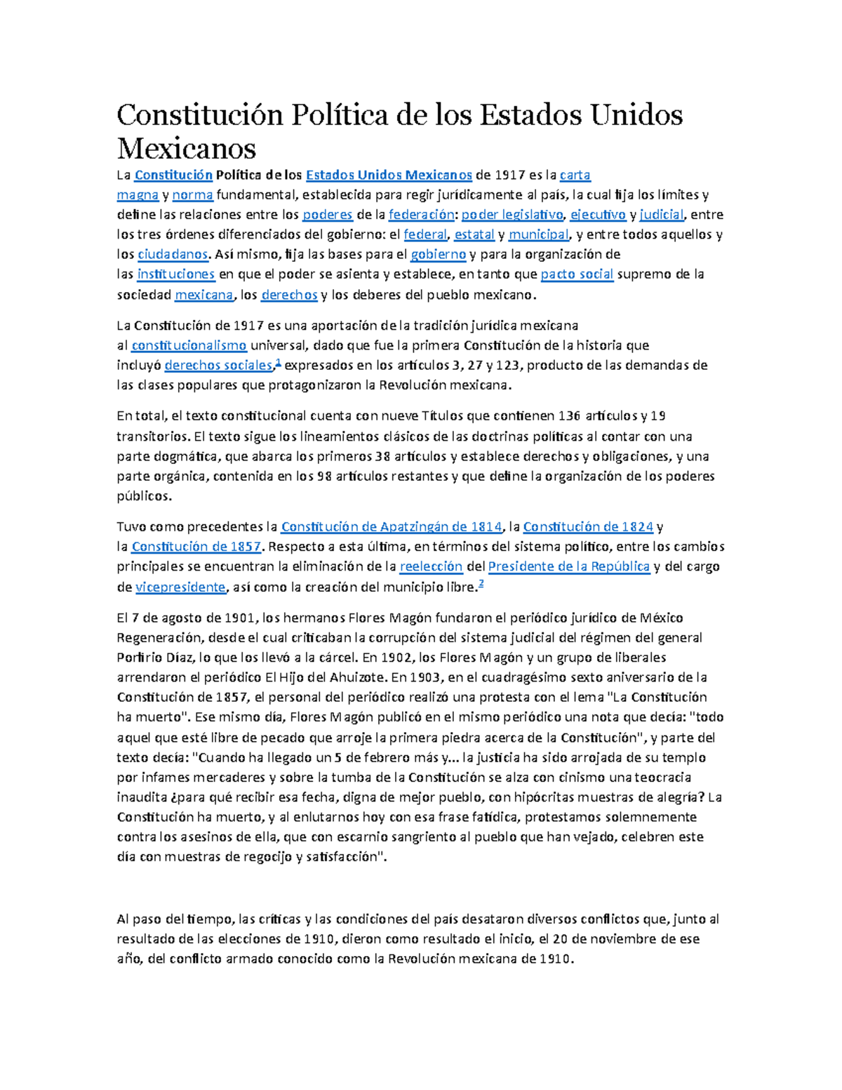 Constitución Política de los Estados Unidos Mexicanos - Así mismo, fija ...