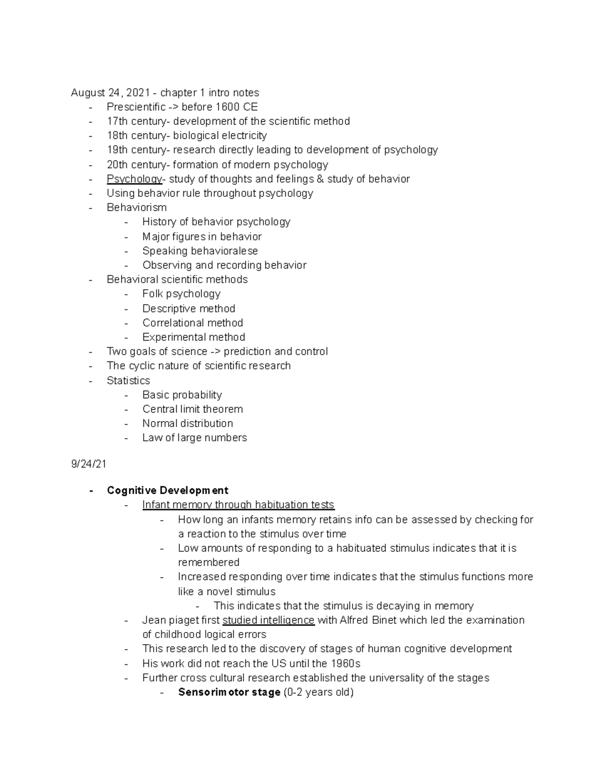 Psychology - The teacher was James Jakubow and we met in person ...