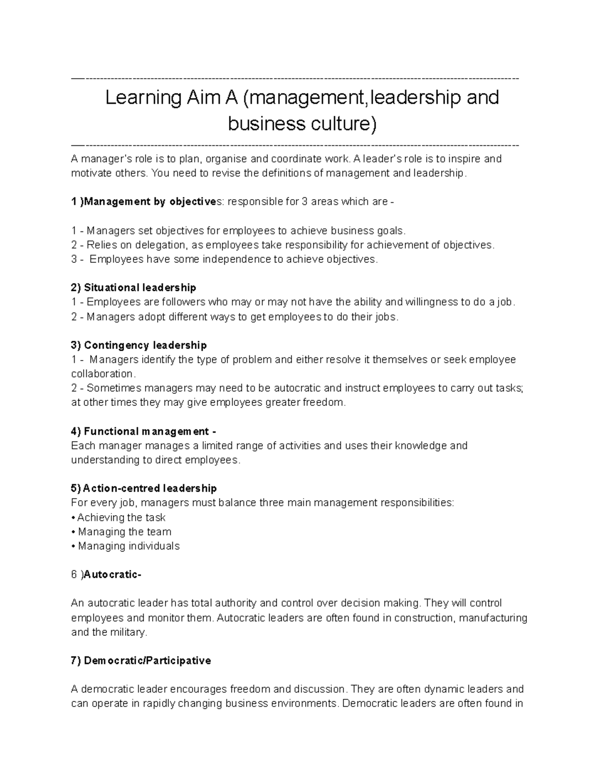 Unit 6 Exam Preparation Unit 6 Exam Preparation - —- Learning Aim A ...