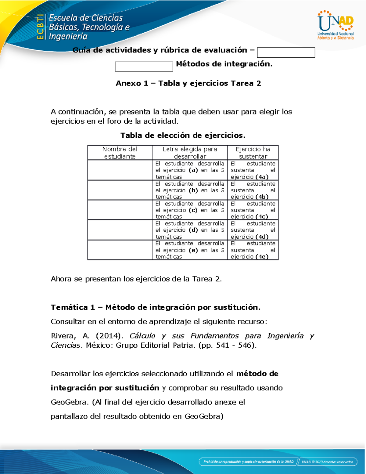 Anexo 1 Tabla Y Ejercicios Tarea 2 Guía De Actividades Y Rúbrica De Evaluación Métodos De 0884