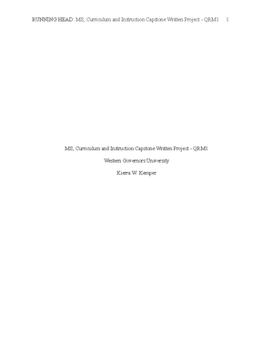 wgu capstone project curriculum and instruction