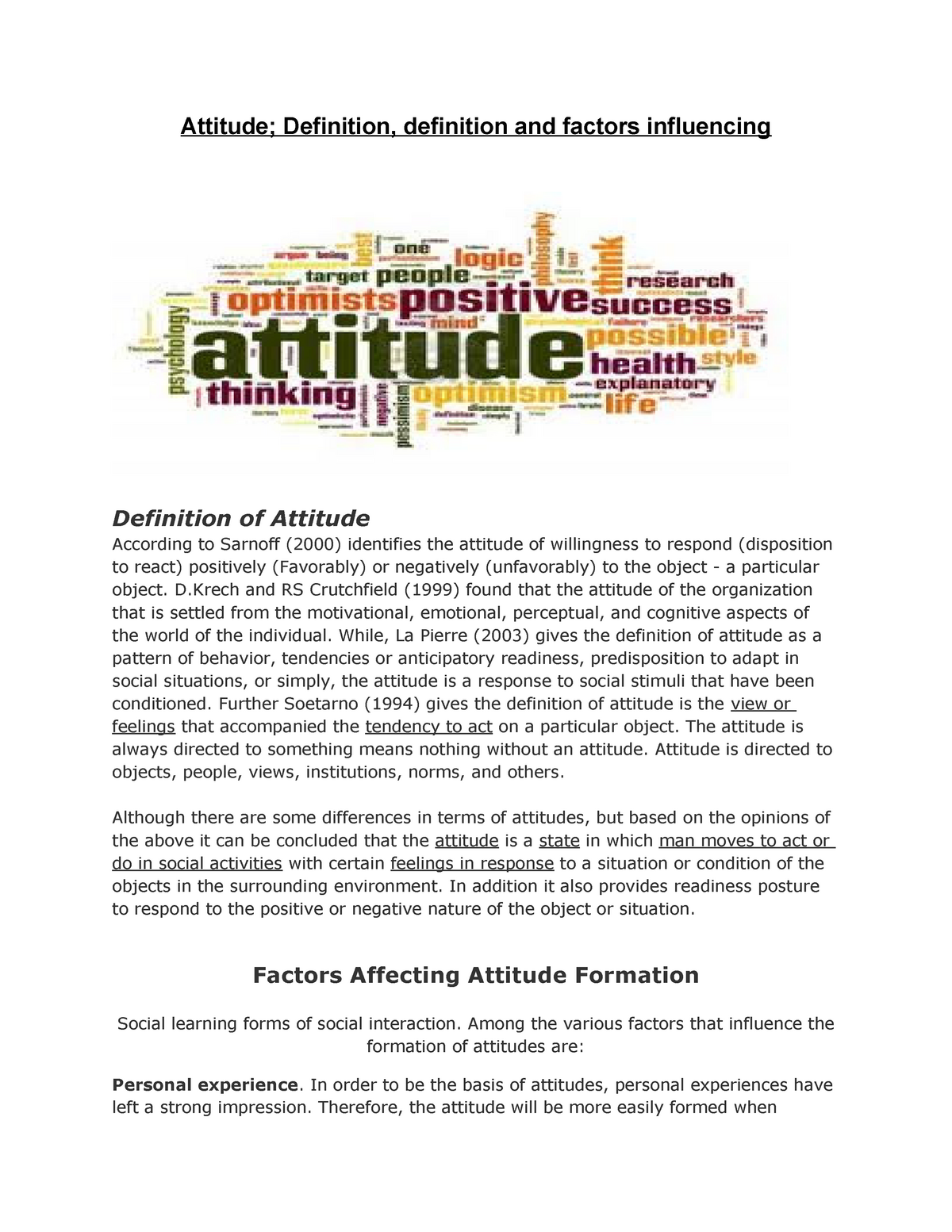 attitude study definition in research