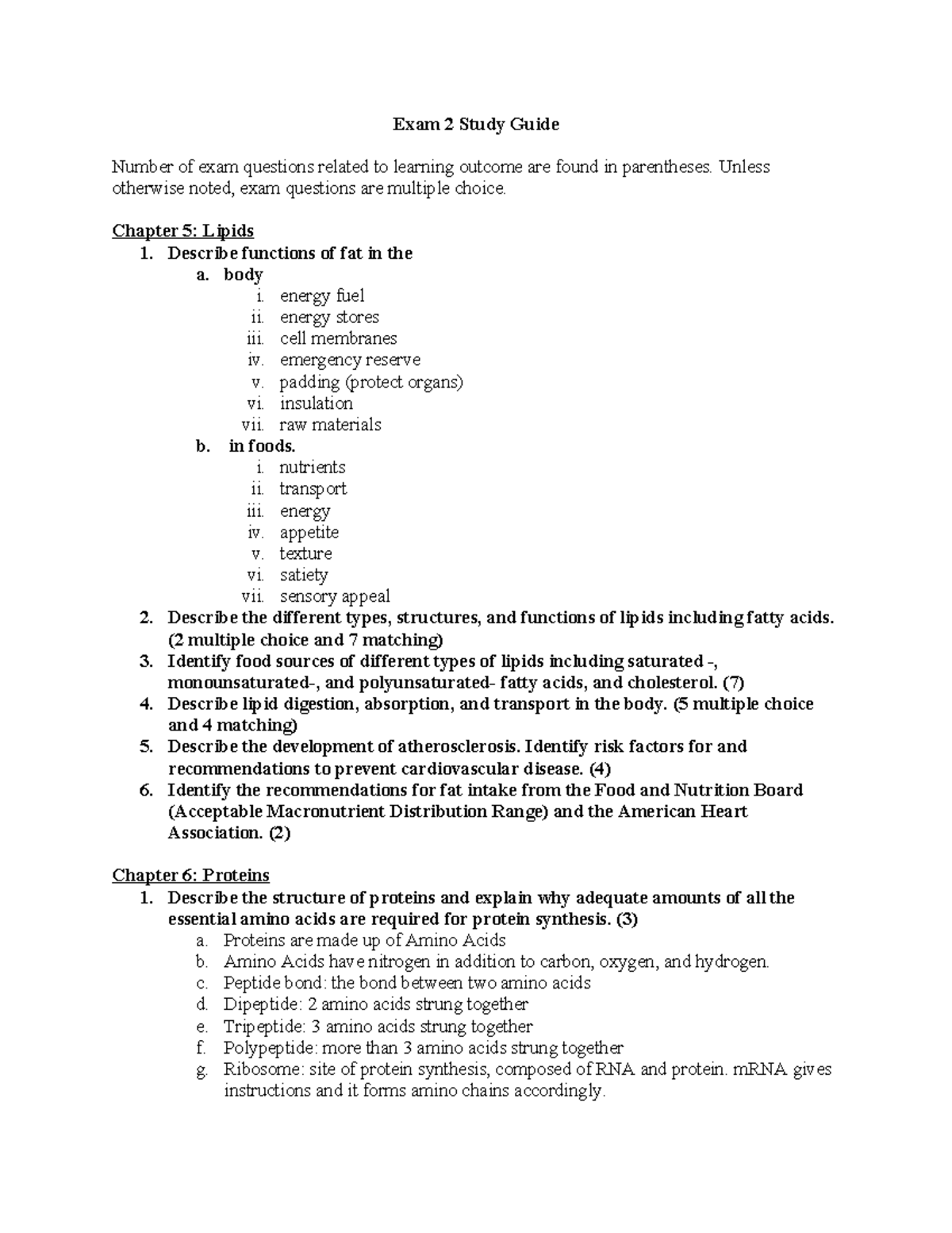 Exam 2 Ch 05-07 Study Guide-23-24 - Exam 2 Study Guide Number of exam ...