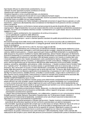 Leadership Riassunto Psicologia Del Lavoro E Delle Organizzazioni Ogni Leader Ha Determinate Caratteristiche Tra Cui Di Poter Apportare Il Proprio Contributo Studocu