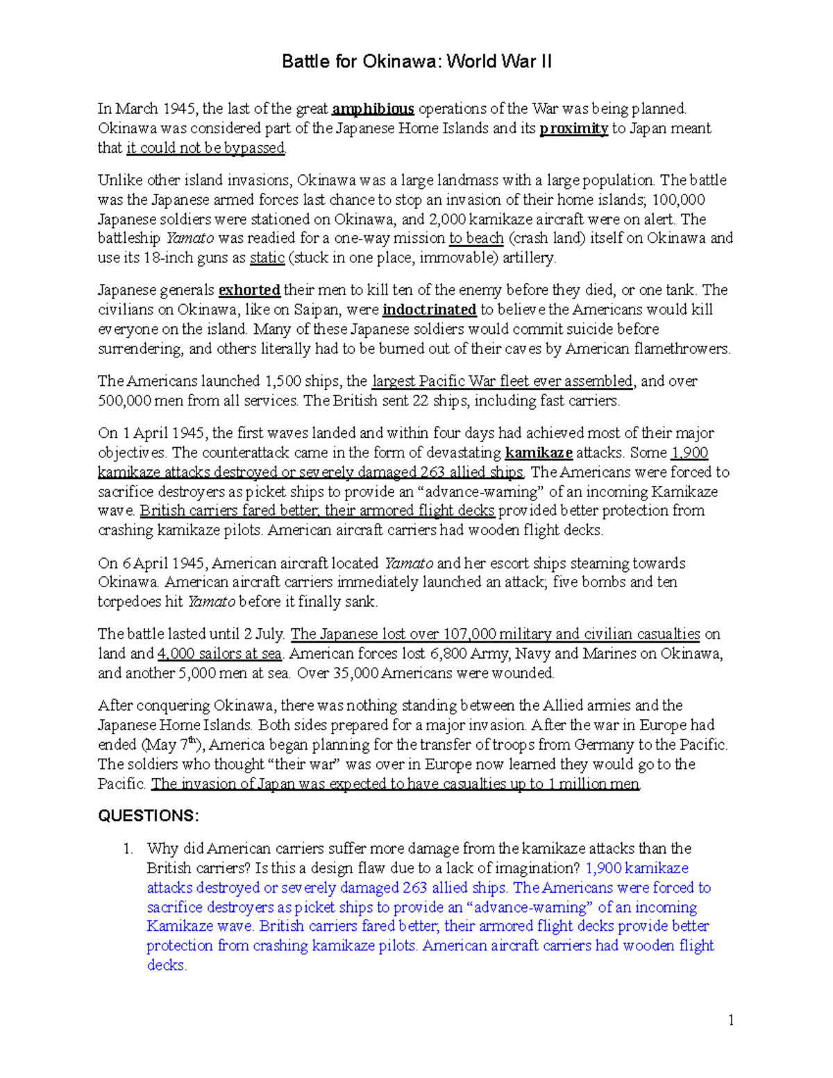 L35 A3 Okinawa Kamikazes and Firebombing Tokyo - Battle for Okinawa ...