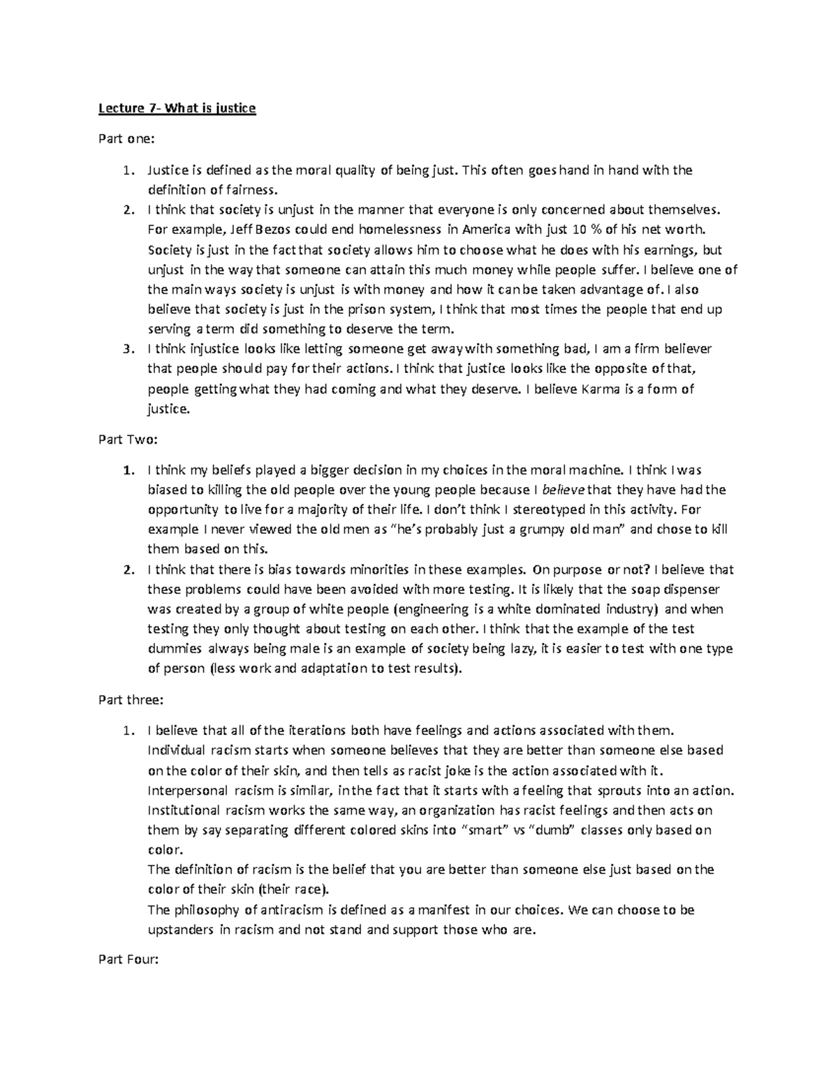 Lecture 7 What is justice Lecture 7 What is justice Part one 1