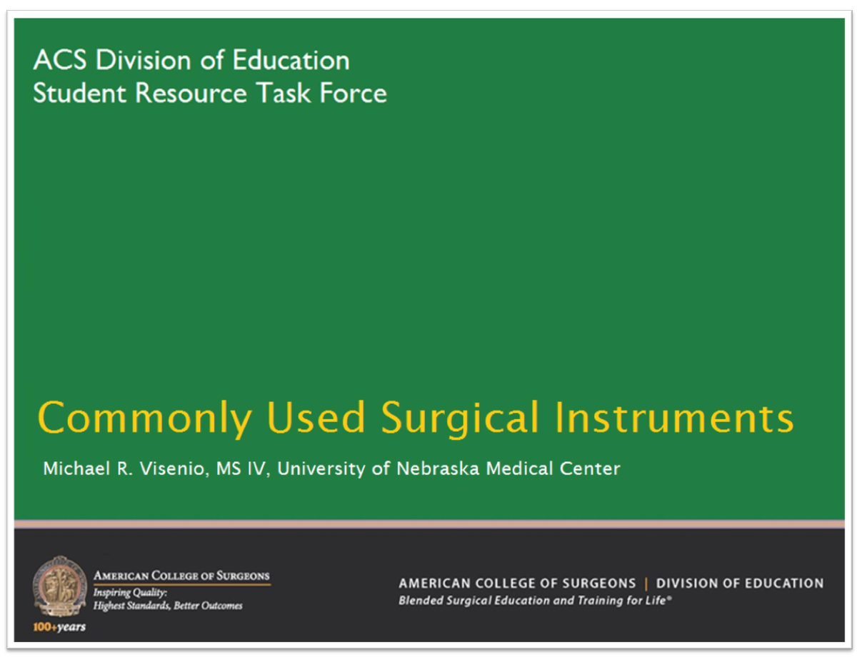 Common Surgical Instruments Module - COMMON SURGICAL INSTRUMENTS The ...