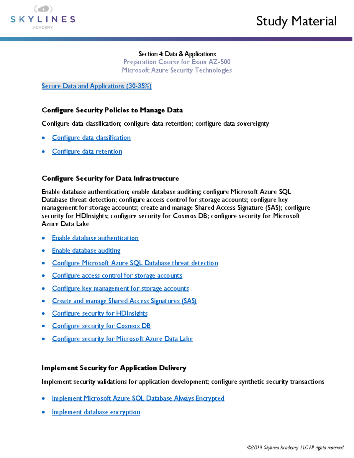 AZ500 Secure Data and Applications Study Guide - Warning: TT: undefined ...