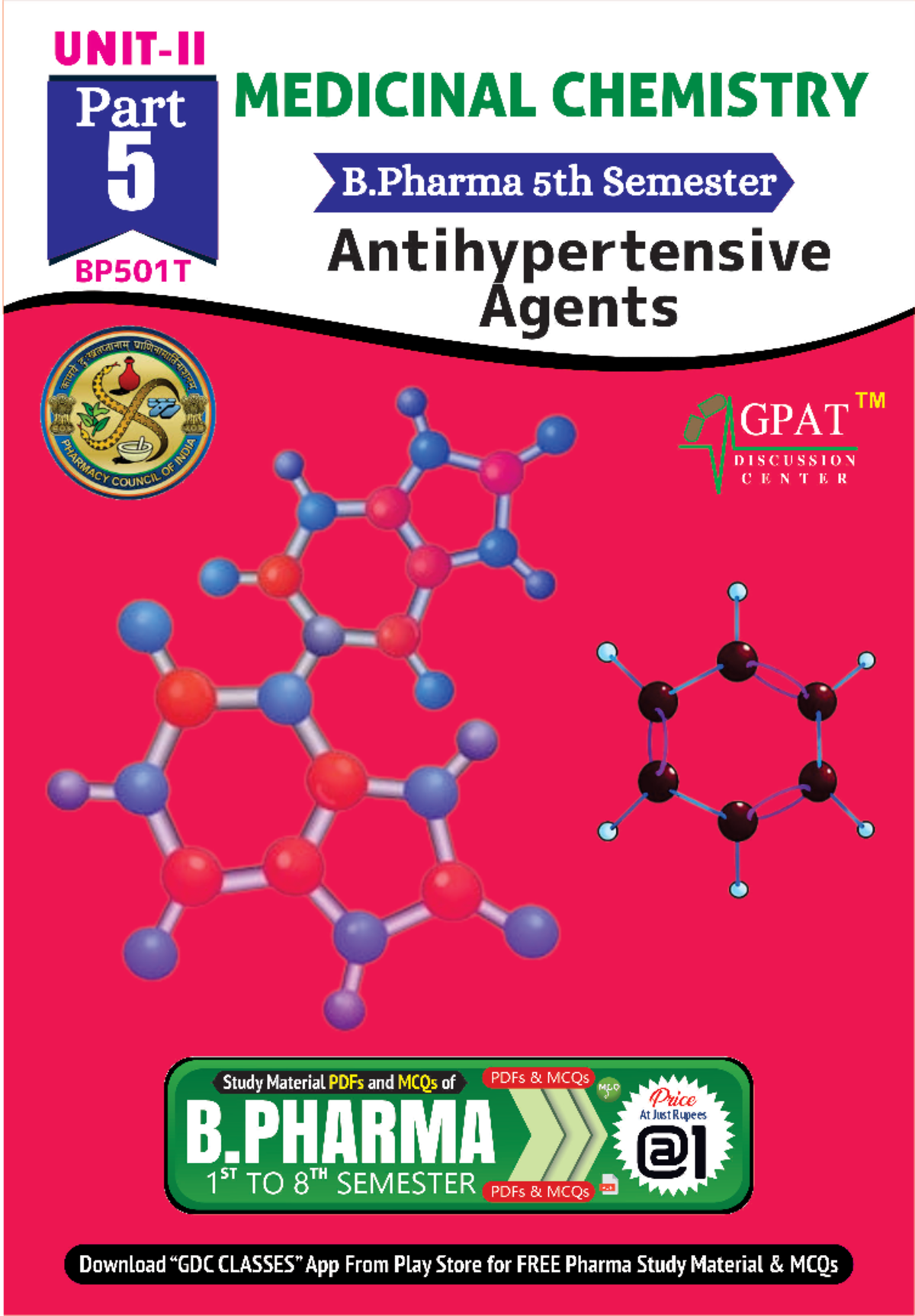 5rd Sem Unit-2 Antihypertensive Agents (Part-5) - Medicinal Chemistry ...