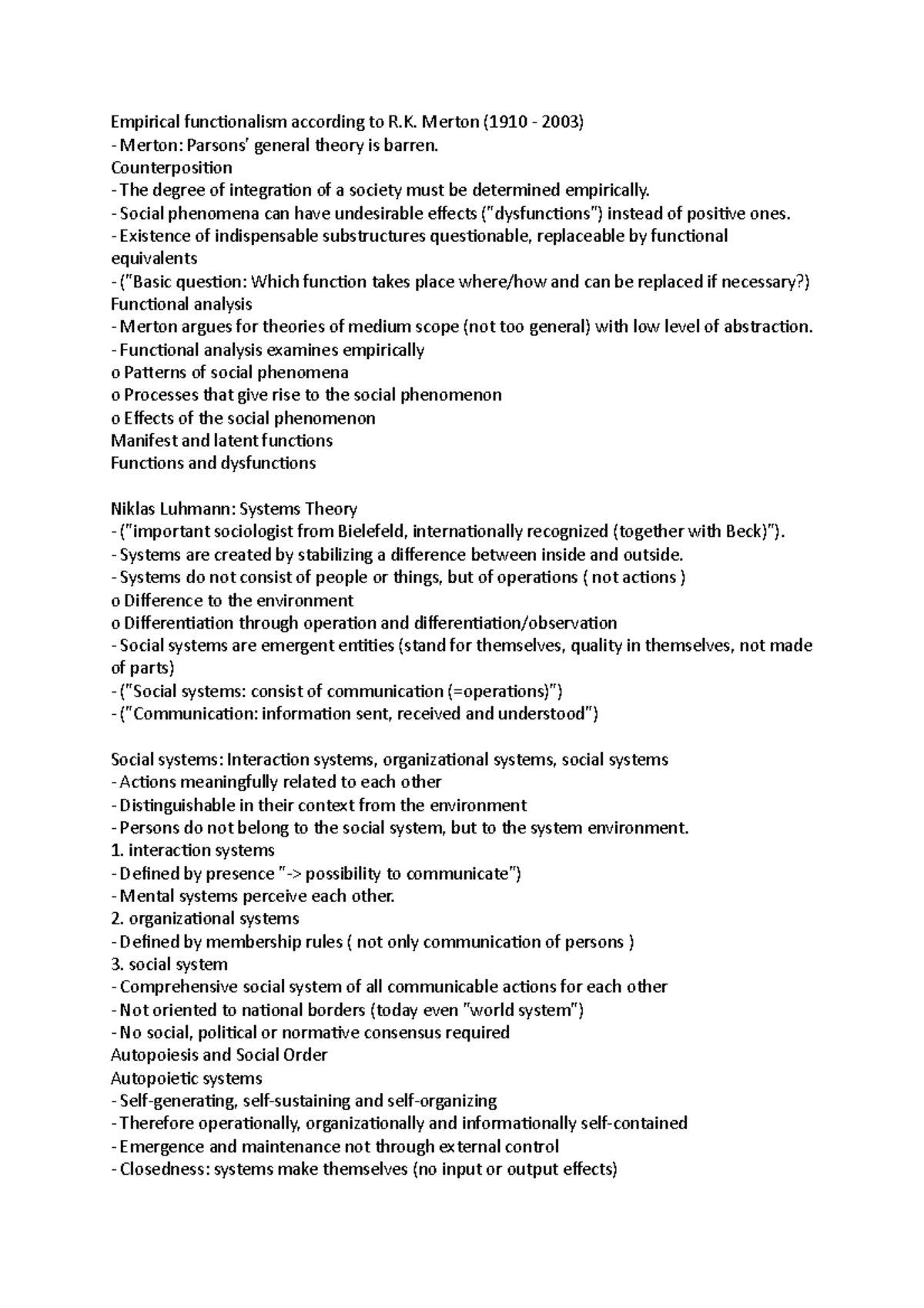 Empirical functionalism according to R - Merton (1910 - 2003) Merton ...