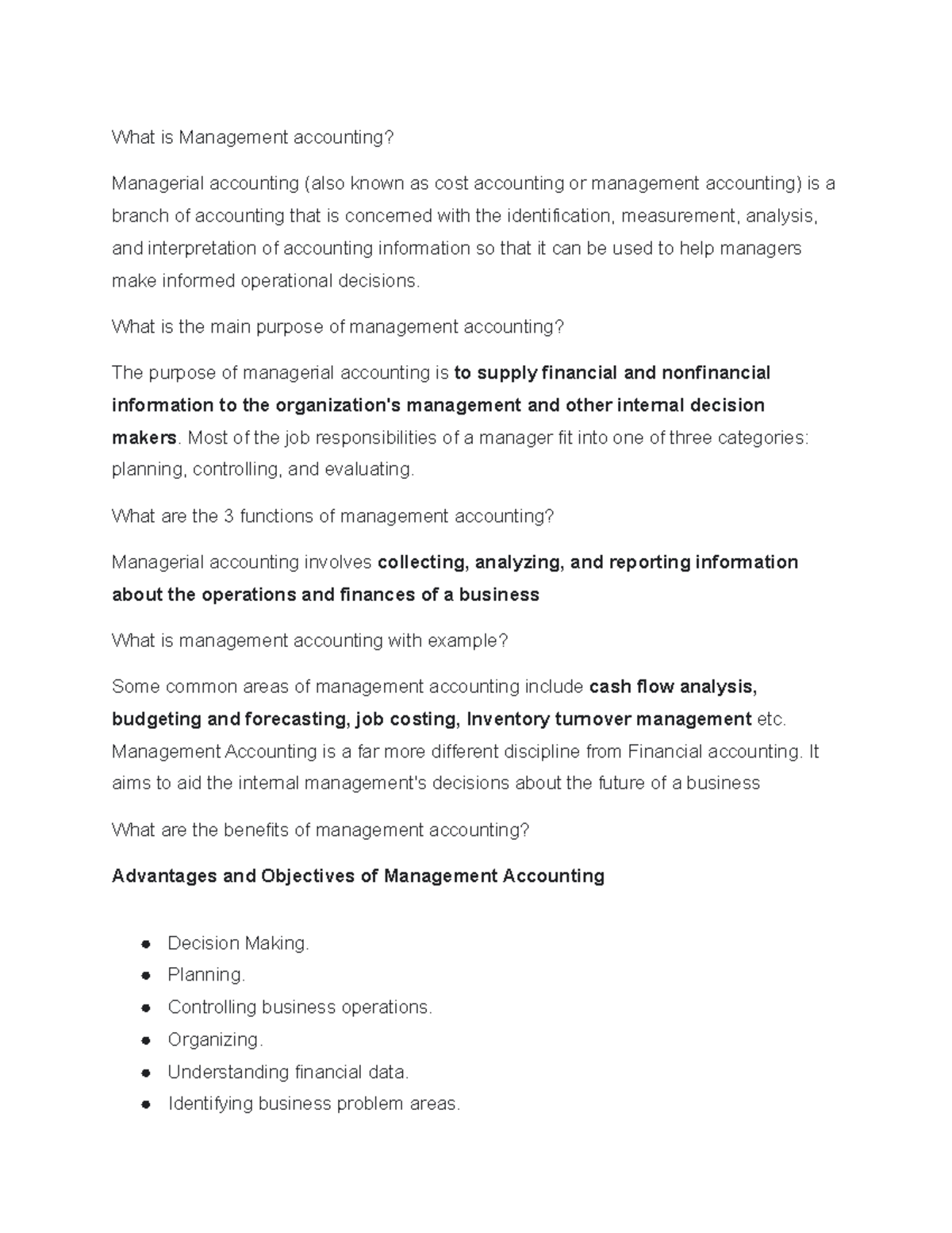 21. Management Accounting - What is Management accounting? Managerial ...