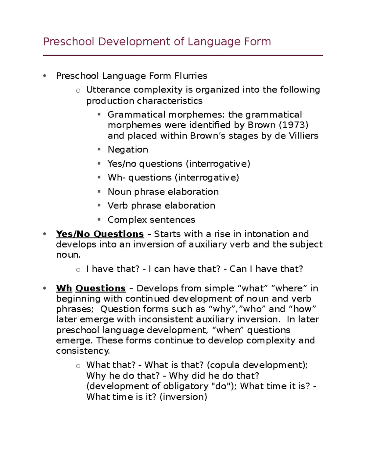 module 13: Preschool Development of Language Form - Preschool ...