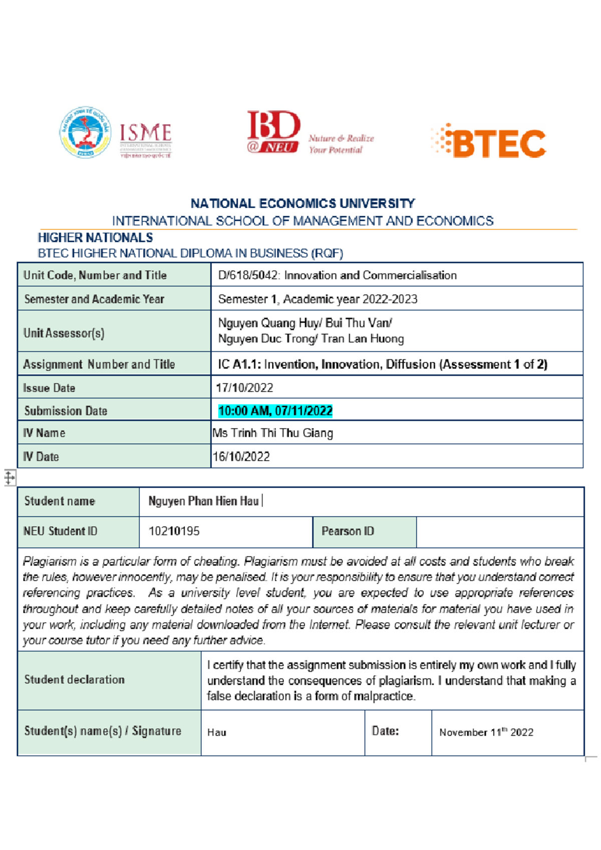 Innovation assignment - INTRODUCTION Innovation has played a crucial ...