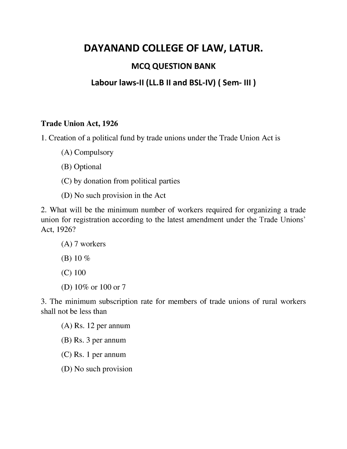 labour-laws-ii-dayanand-college-of-law-latur-mcq-question-bank