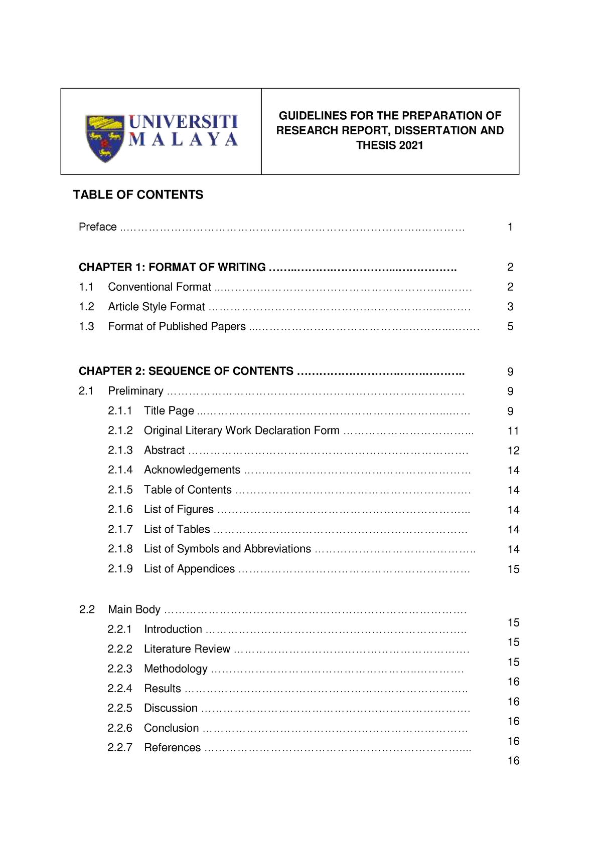 preparation of dissertation