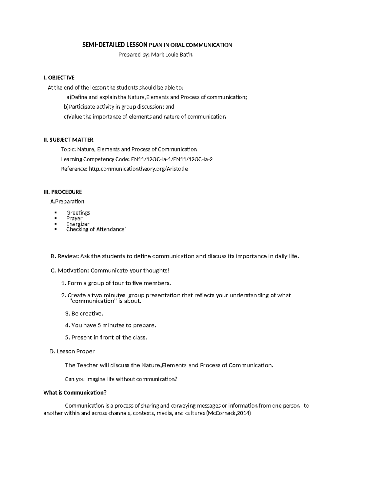 Semi Detailed Lesson Wps Office Semi Detailed Lesson Plan In Oral