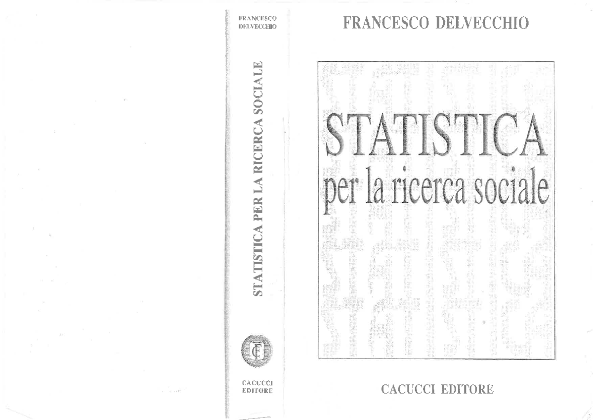Statistica per la ricerca sociale - Studocu
