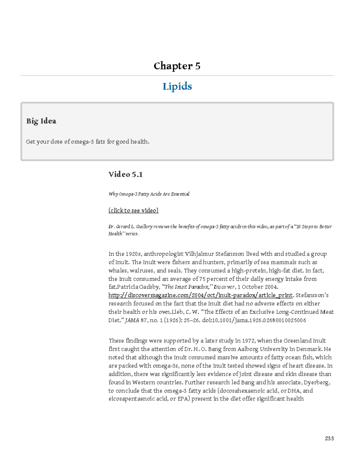Chapter 5 - text - Chapter 5 Lipids Big Idea Get your dose of omega-3 ...