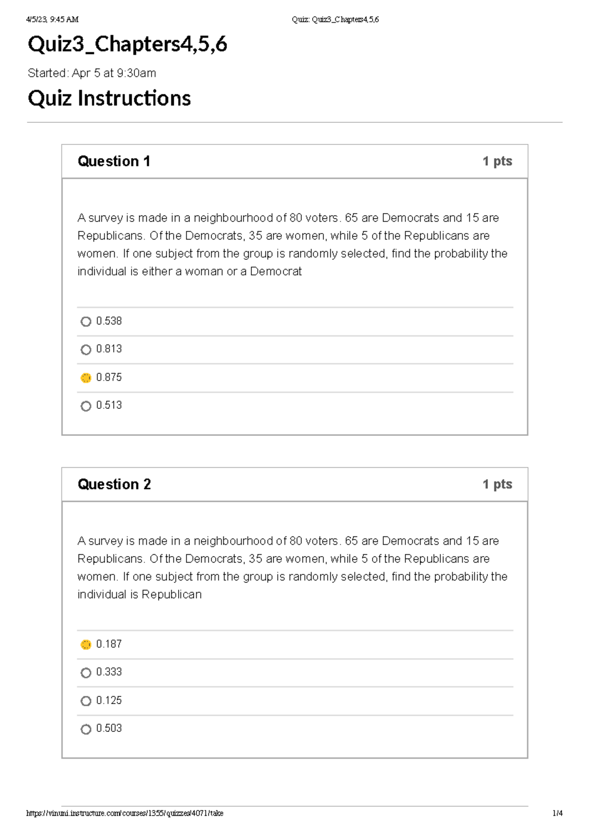 Quiz -Quiz3 Chapters 456 - Quiz3_Chapters4,5, Started: Apr 5 At 9:30am ...